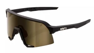 100% S3 Soft Tact Black Cycling Glasses - Soft Gold Mirror Lens