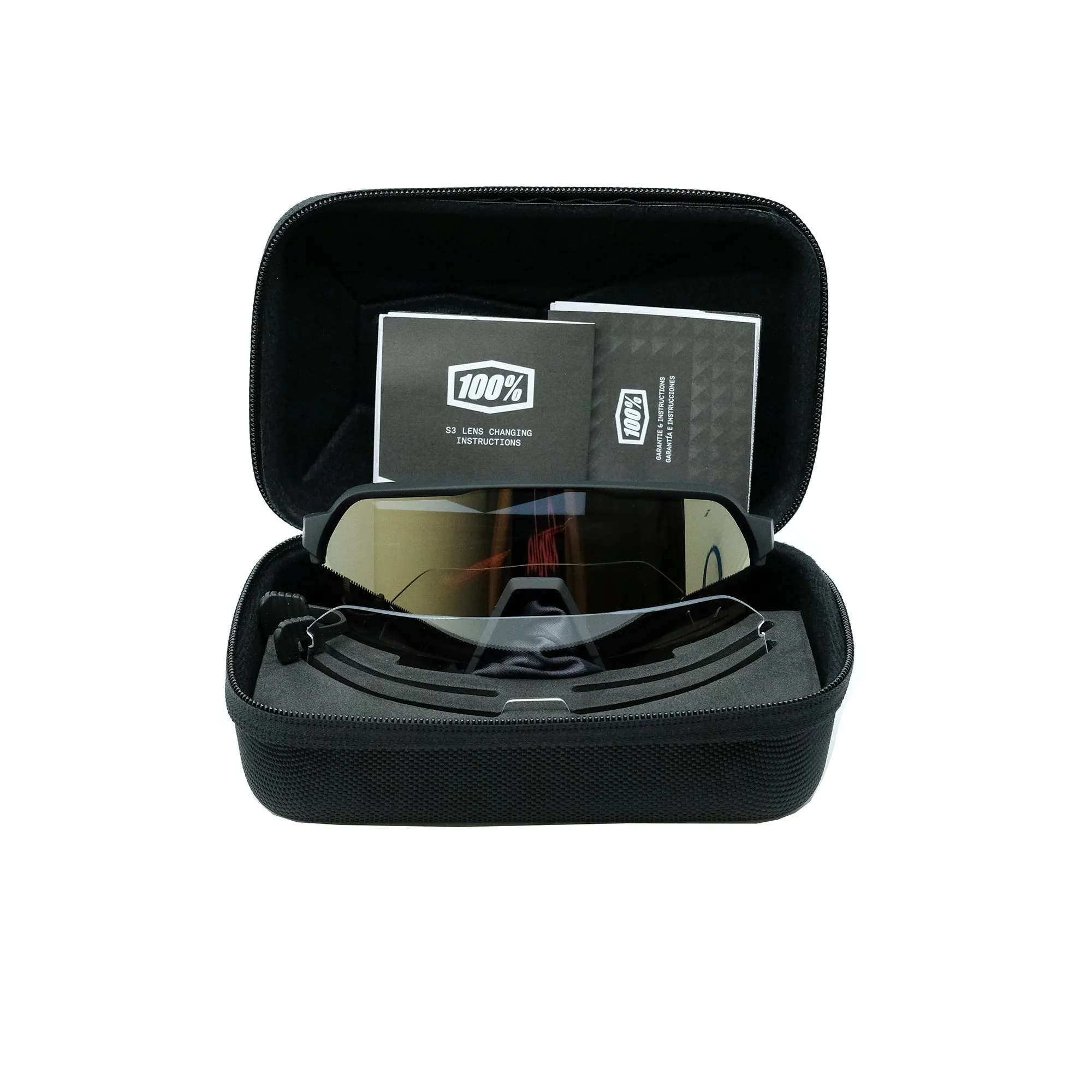 100% S3 Sunglasses - Soft Tact Black (Gold)