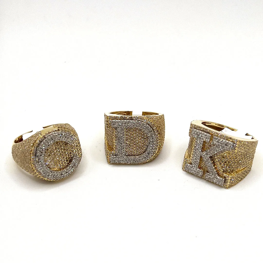 10KT/DIAMOND CUSTOM INITIAL RINGS