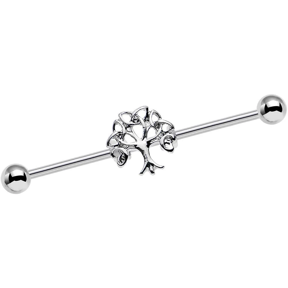 14 Gauge Celtic Trinity Knot Tree of Life Industrial Barbell 38mm