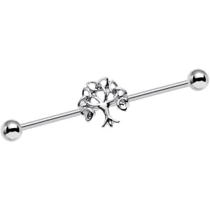 14 Gauge Celtic Trinity Knot Tree of Life Industrial Barbell 38mm