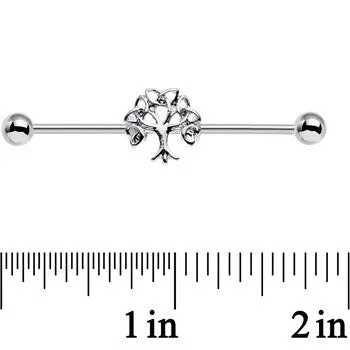 14 Gauge Celtic Trinity Knot Tree of Life Industrial Barbell 38mm