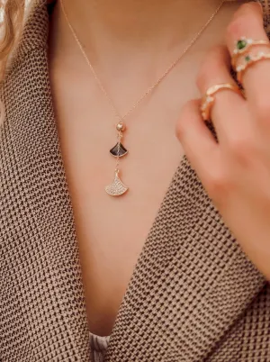 14K Ginkgo Leaf Gold Pendant Necklace