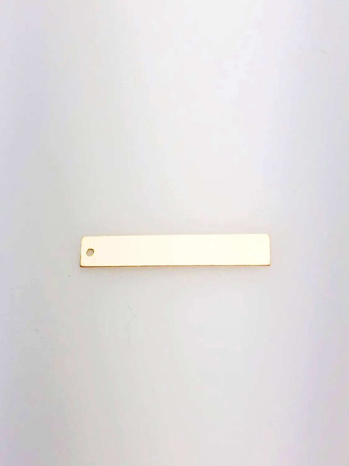 14K Gold Fill Bar Tag Charm w/ One Hole, 28.0x5.2mm, Made in USA - 2465P