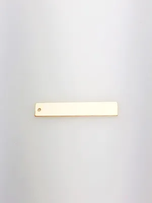 14K Gold Fill Bar Tag Charm w/ One Hole, 28.0x5.2mm, Made in USA - 2465P