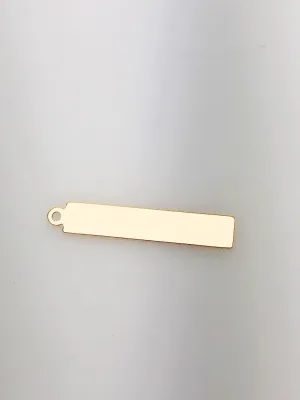 14K Gold Fill Bar Tag Charm w/ Ring, 32.0x6.1mm, Made in USA - 2637