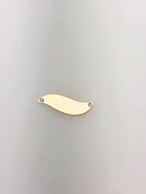 14K Gold Fill Curved Tag Charm w/ Two Holes, 6.1x20.2mm, Made in USA - 2452