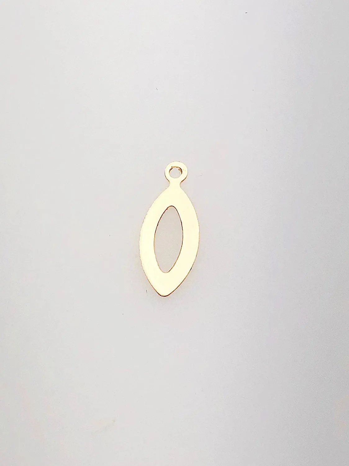 14K Gold Fill Decorative Cut Out Charm w/ Ring, 4.9x11.8mm, Made in USA - 2313