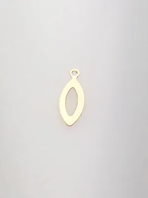 14K Gold Fill Decorative Cut Out Charm w/ Ring, 4.9x11.8mm, Made in USA - 2313