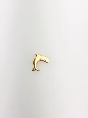 14K Gold Fill Dolphin Charm w/out Ring, 8.4x10.3mm, Made in USA - 684