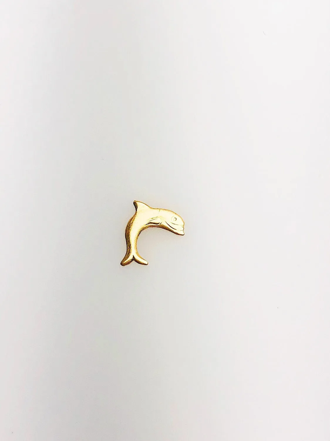 14K Gold Fill Dolphin Charm w/out Ring, 8.4x10.3mm, Made in USA - 684