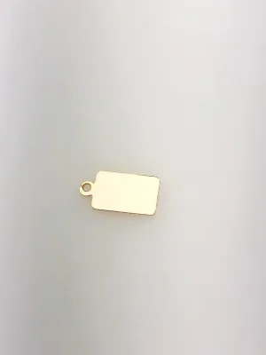 14K Gold Fill Rectangle Charm w/ Ring, 6.2x12.1mm, Made in USA - 2377