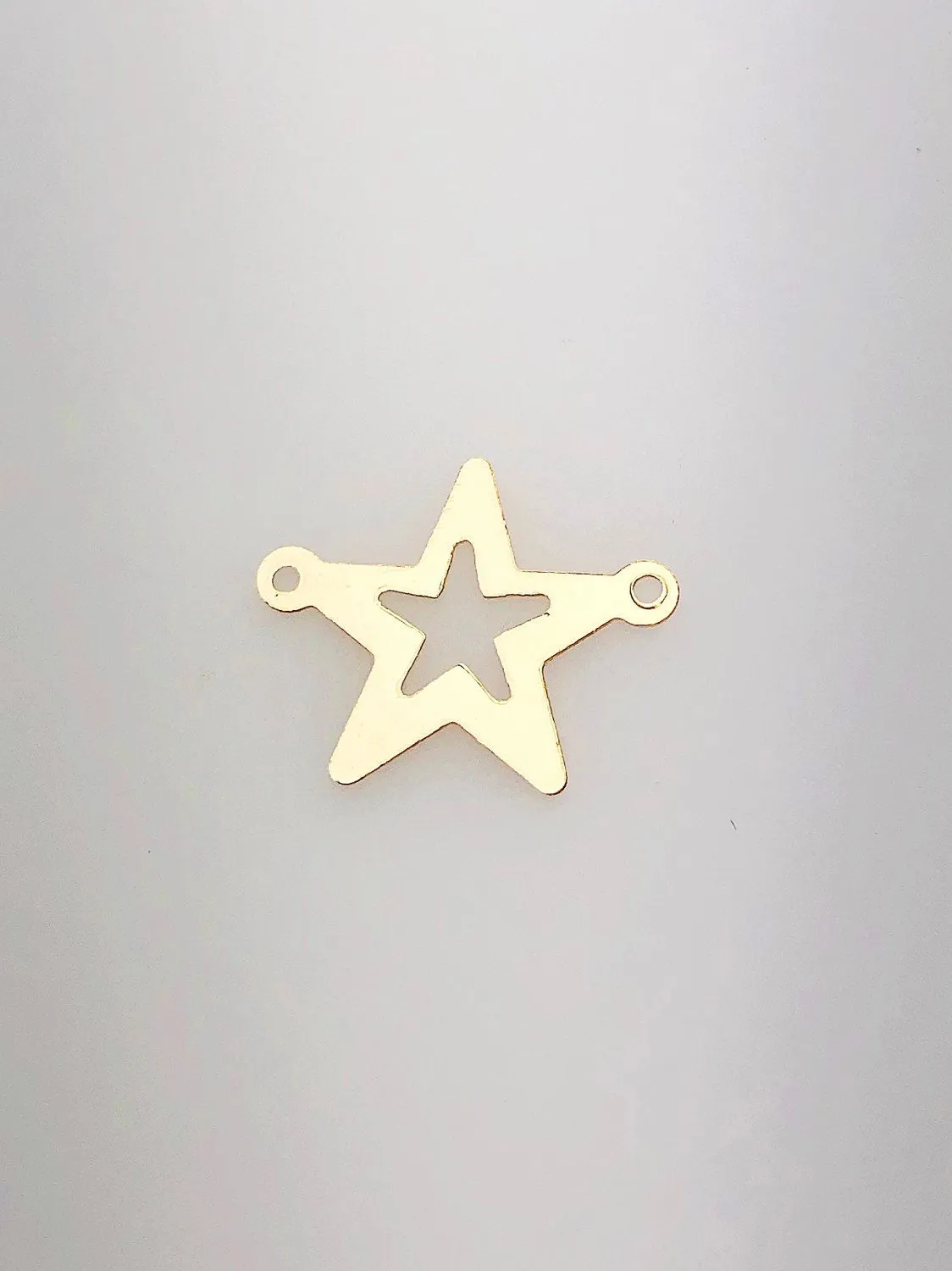 14K Gold Fill Star Charm w/ 2 Rings, 16.5mm, Made in USA - 62