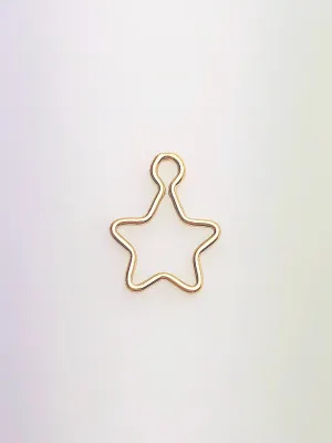 14K Gold Fill Star Charm w/ Ring, 10mm, Made in USA - 4008351R