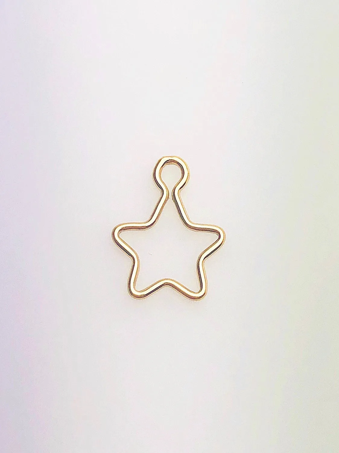 14K Gold Fill Star Charm w/ Ring, 10mm, Made in USA - 4008351R