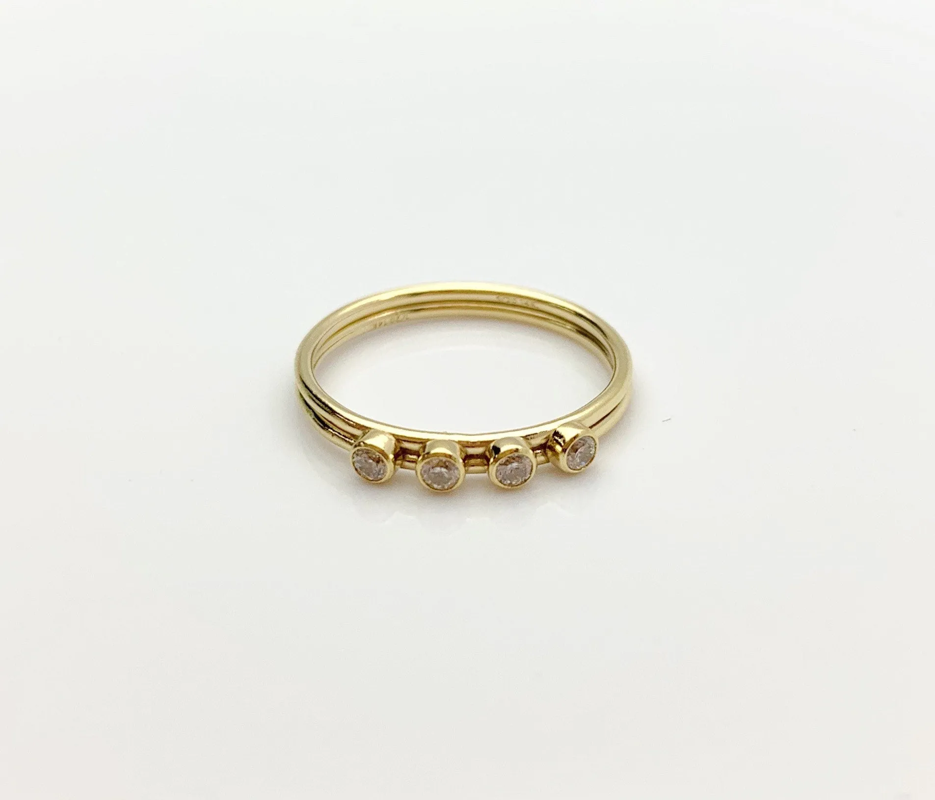 14k Gold Filled 2.3mm Cubic Zirconia Stacking Ring