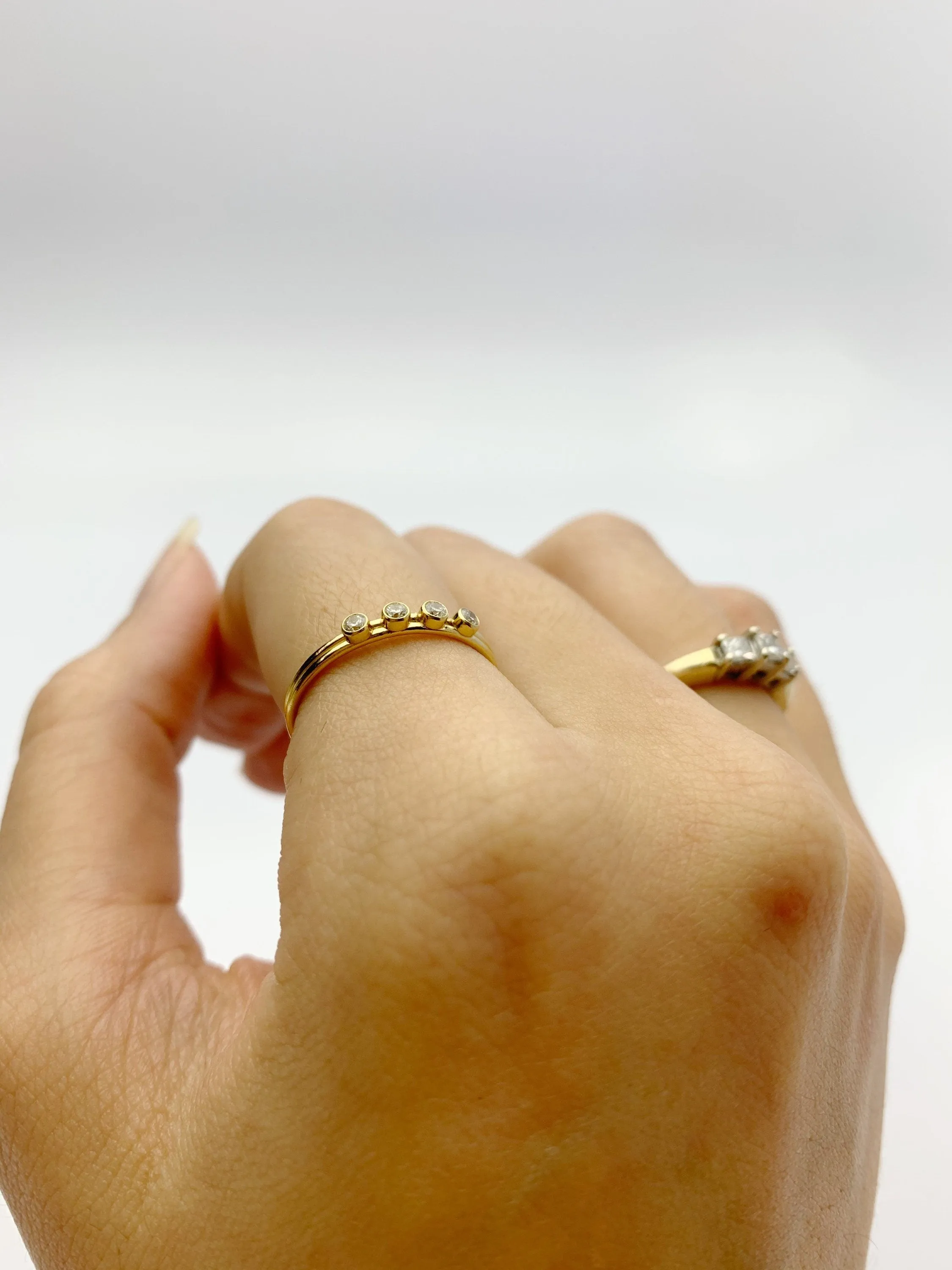14k Gold Filled 2.3mm Cubic Zirconia Stacking Ring
