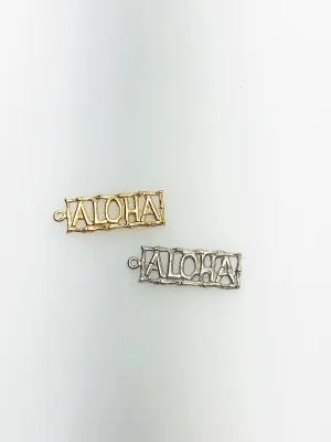 14K Solid Gold Aloha Charm w/ Ring, 16.4x5.5mm, Made in USA (L-14)