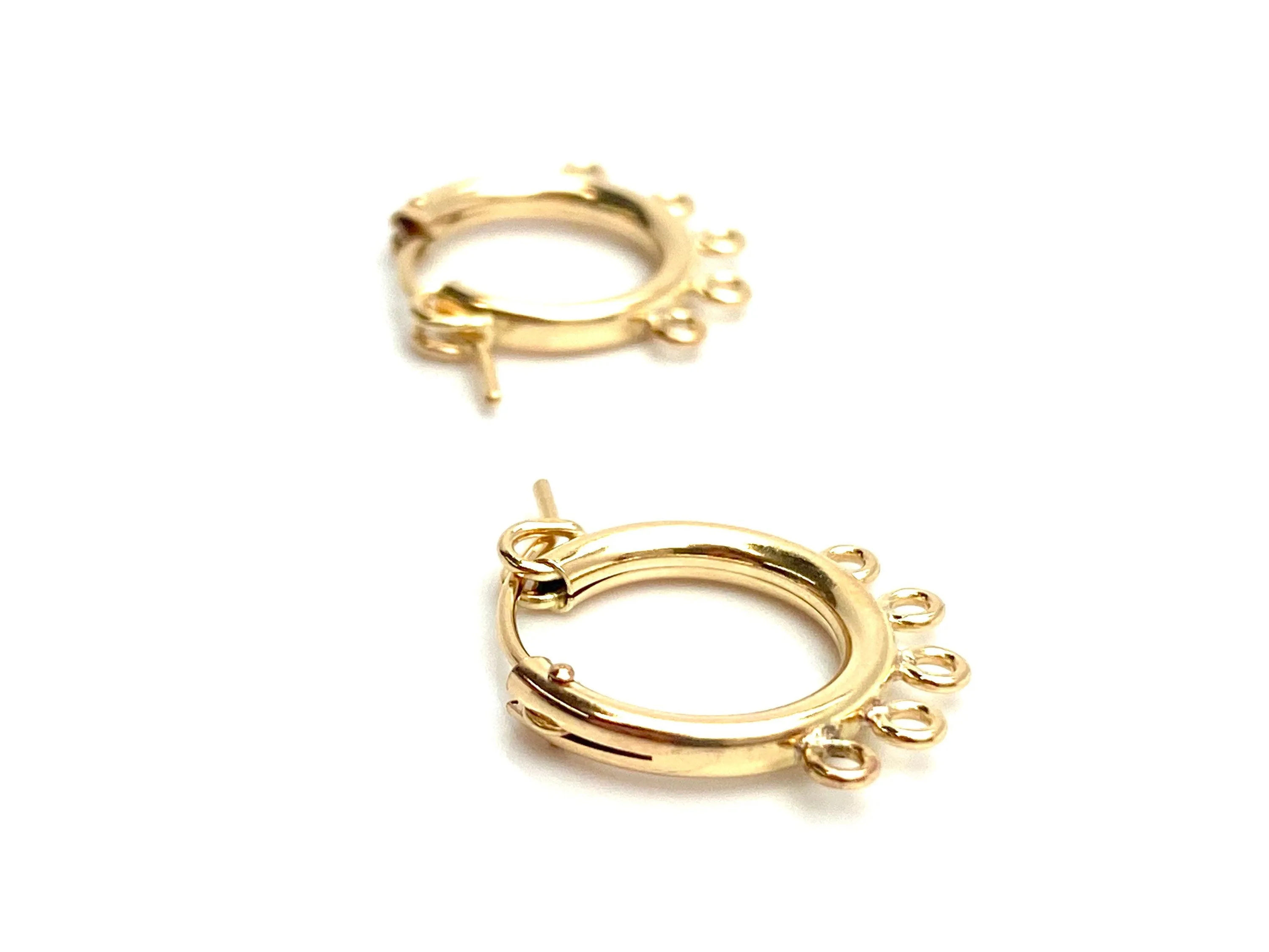 14KGF Hoop Earrings w 5jr , Sku#090C005JR