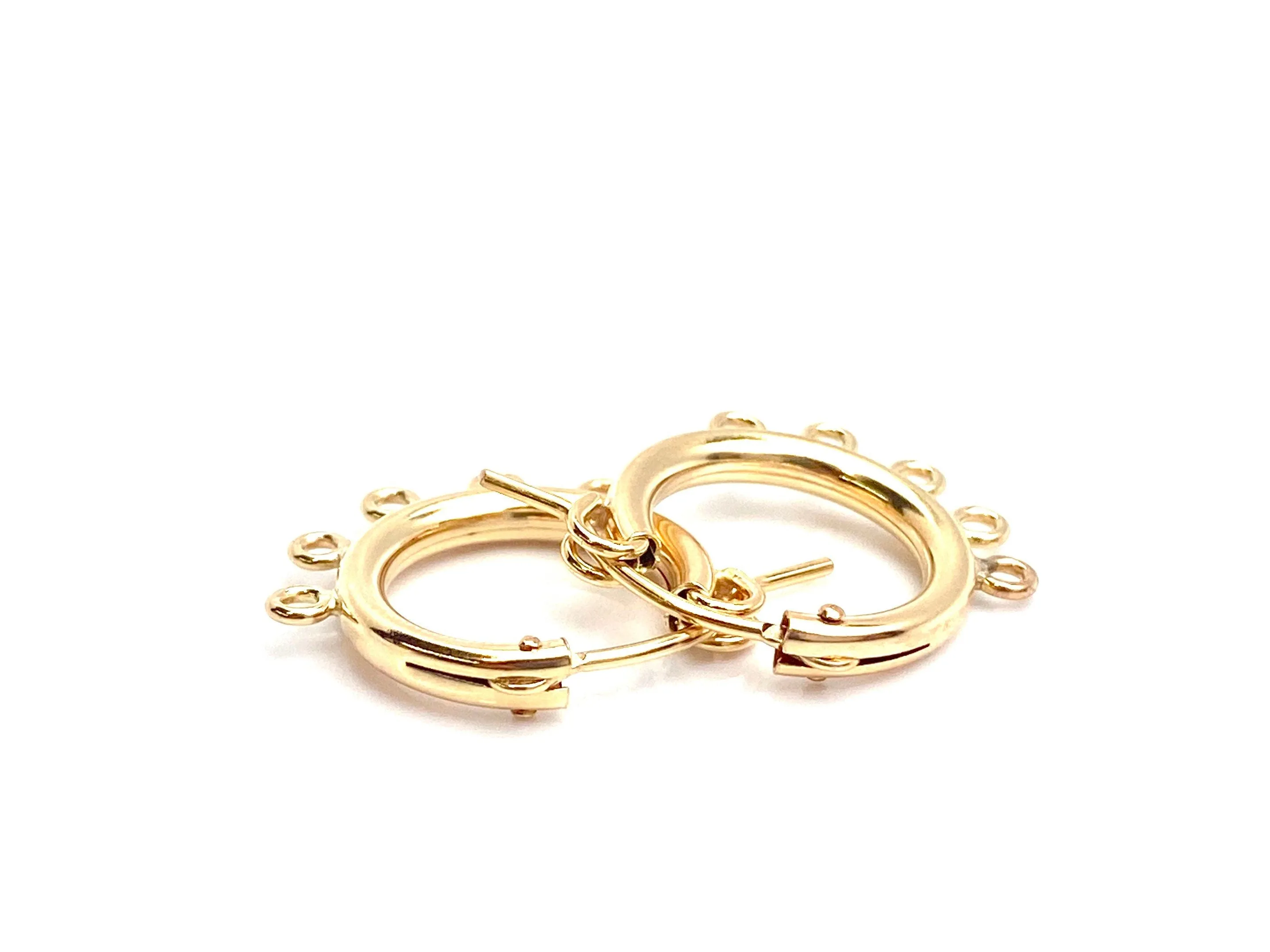 14KGF Hoop Earrings w 5jr , Sku#090C005JR