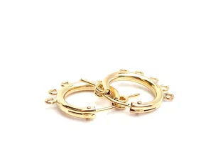 14KGF Hoop Earrings w 5jr , Sku#090C005JR