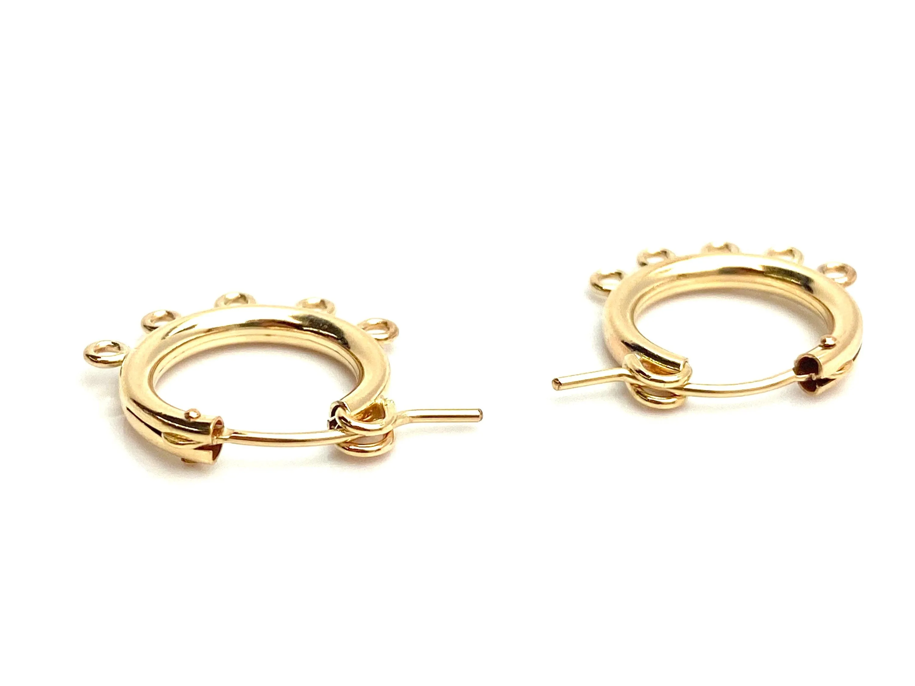 14KGF Hoop Earrings w 5jr , Sku#090C005JR