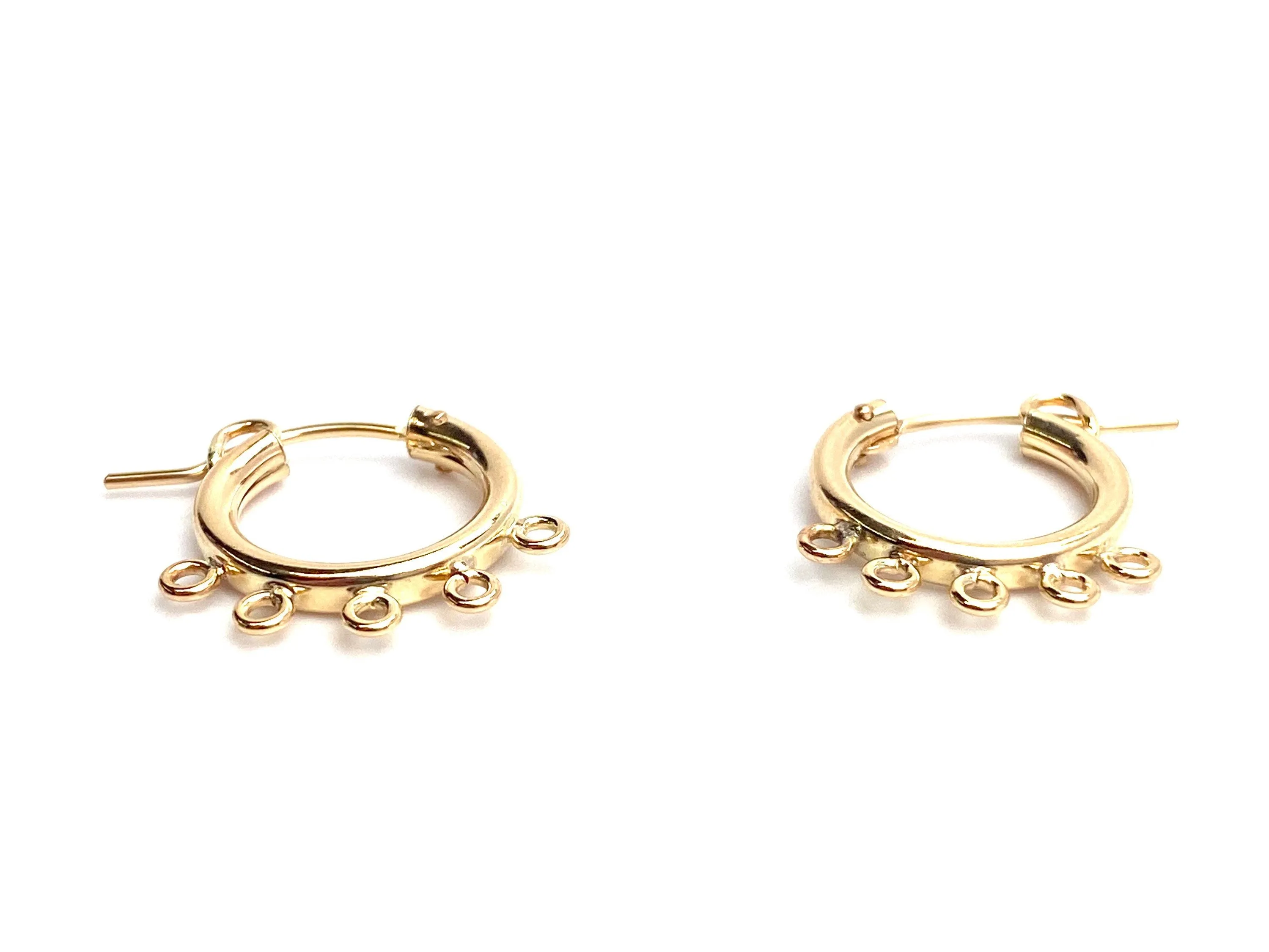 14KGF Hoop Earrings w 5jr , Sku#090C005JR