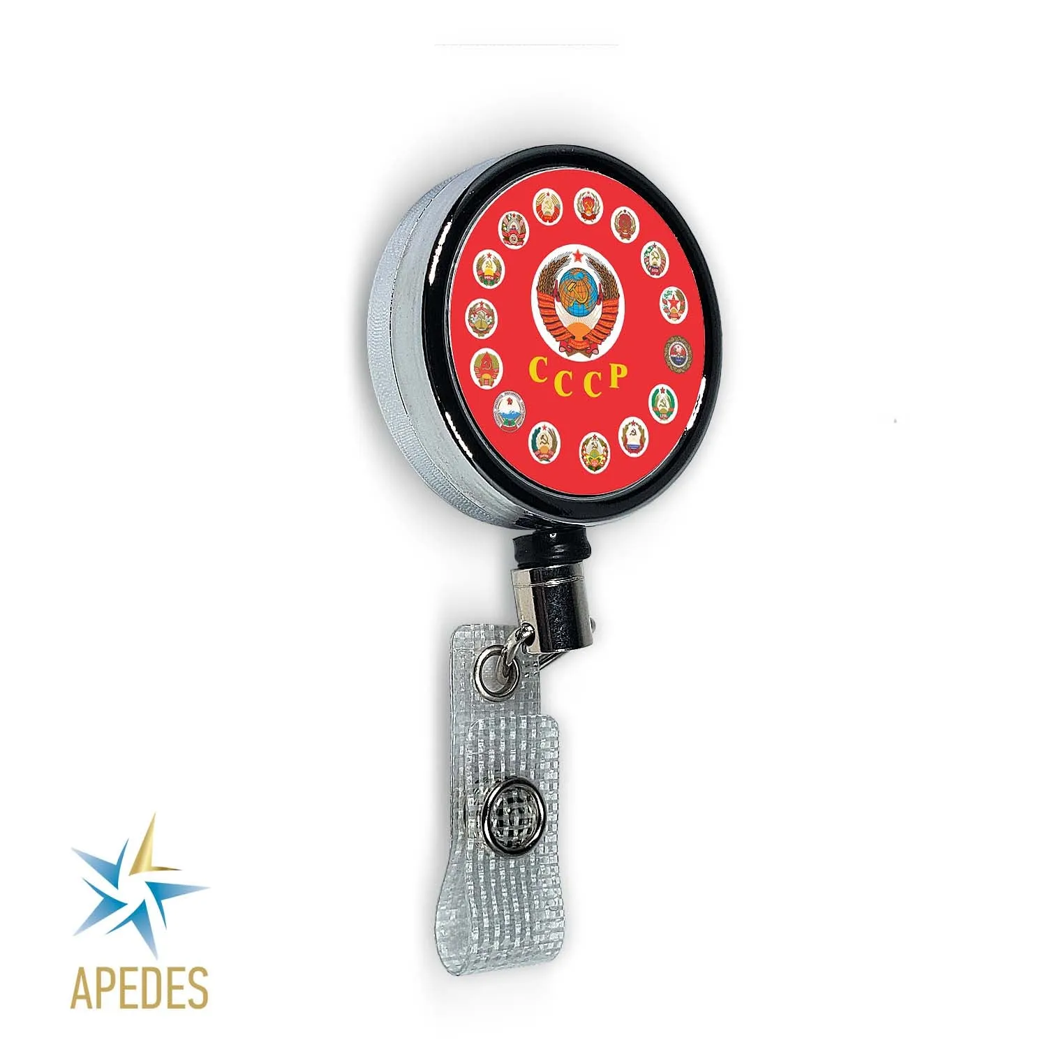 15 Soviet Republics USSR Badge Reel Holder