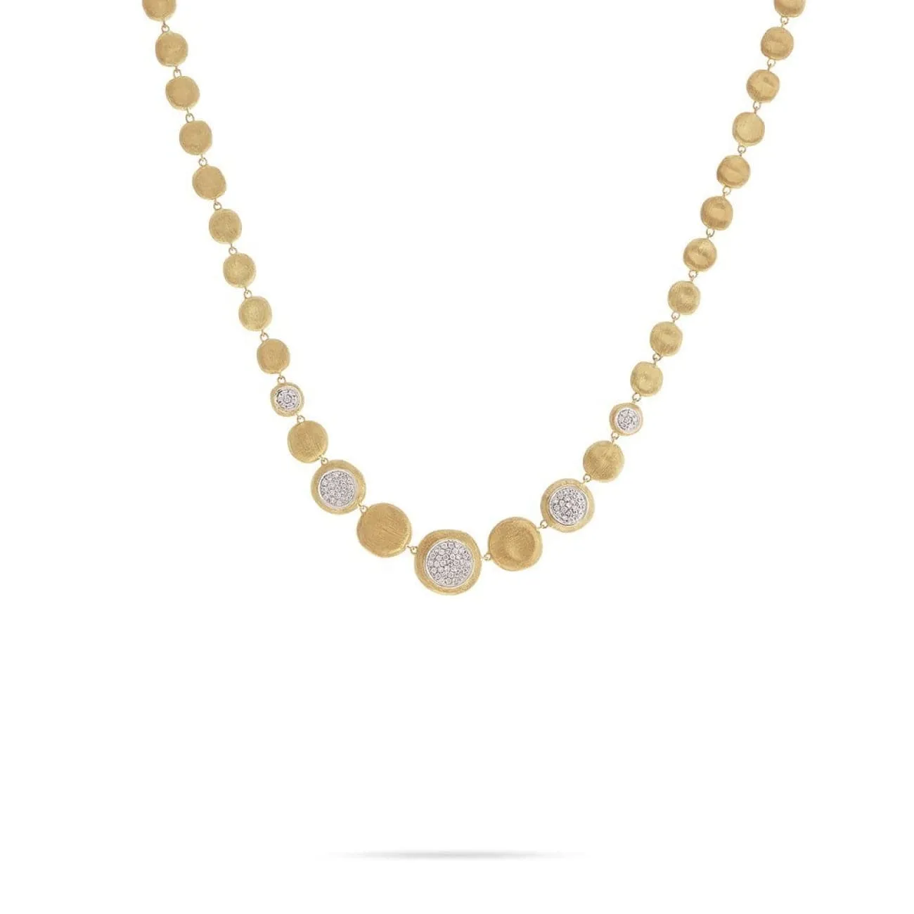 18K Yellow Gold Diamond Graduated Necklace