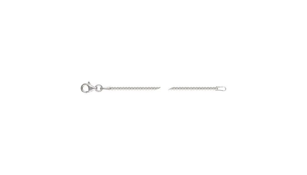 18" 1.5mm New Bead Chain, Sterling Silver. Made in USA. #501381518L