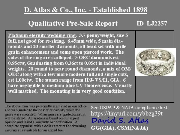 1.95ctw Diamond Platinum Eternity Band