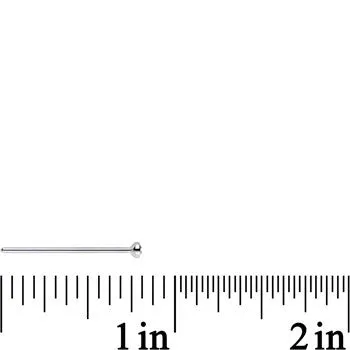 20 Gauge 3/4 Clear CZ Steel Straight Fishtail Nose Ring 2.5mm