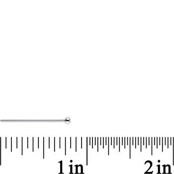 20 Gauge 3/4 Clear CZ Steel Straight Fishtail Nose Ring 2mm