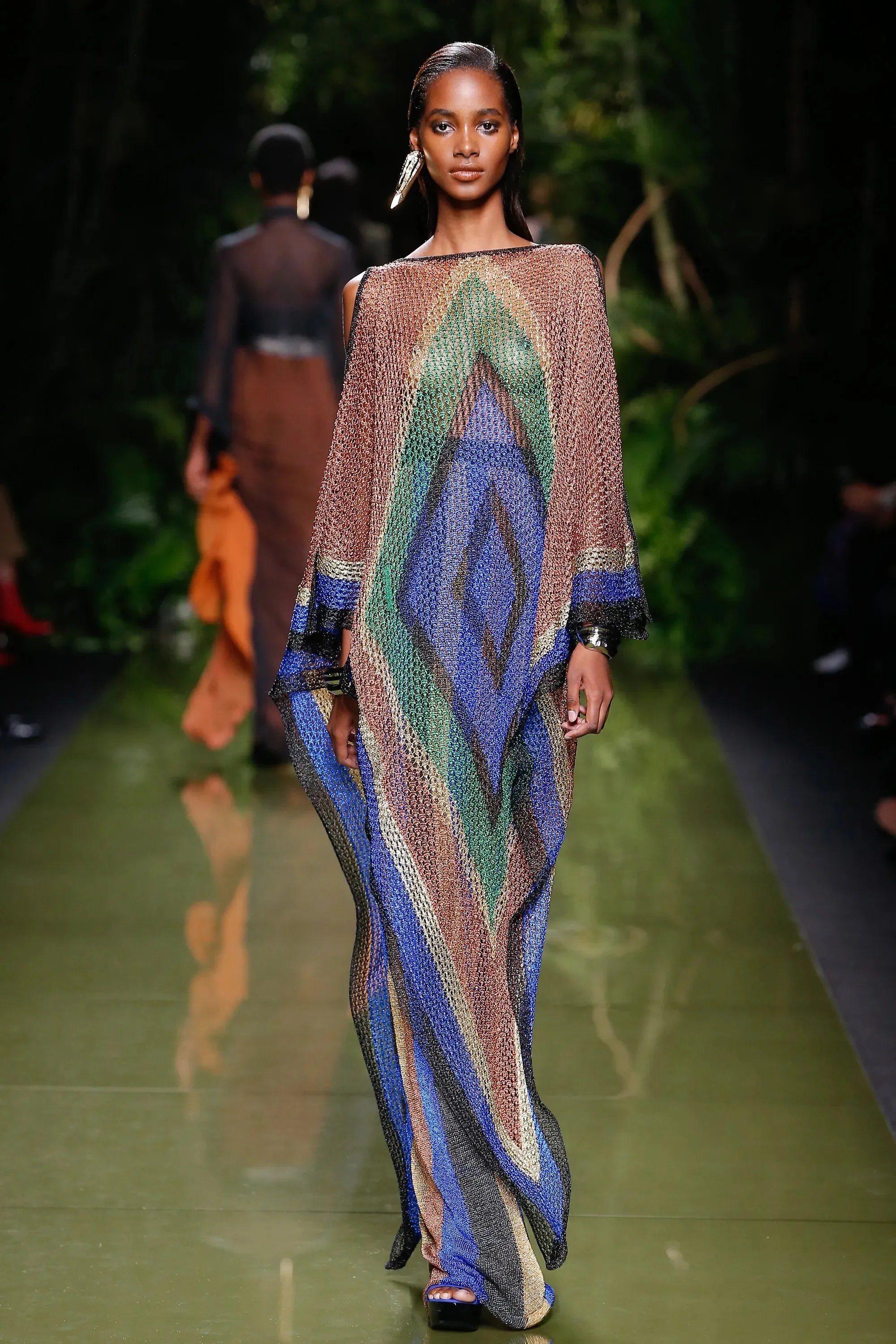 2017 S/S Tropical Fishnet Mesh Poncho