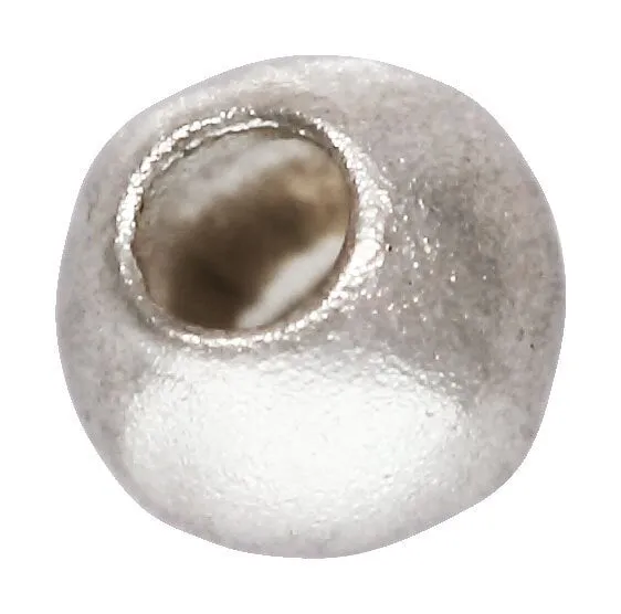 2.0mm Sandblast Bead .8mm Hole, Sterling Silver. Made in USA. #5004620SB