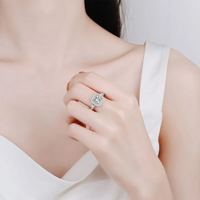 2ct Asscher Cut Moissanite Engagement Ring-RM032