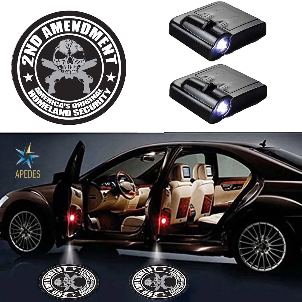 2nd Amendment USA Car Door LED Projector Light (Set of 2) Wireless