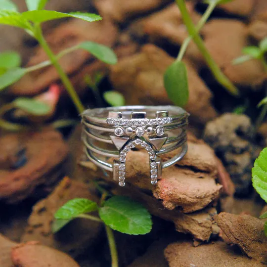 5 Stacking Ring Set with Romantic Location Theme Heritage Architecture Castles Place of Love