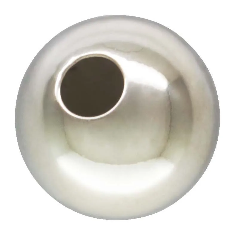 5.0mm Bead Light 1.5mm Hole, Sterling Silver. Made in USA. #50012051