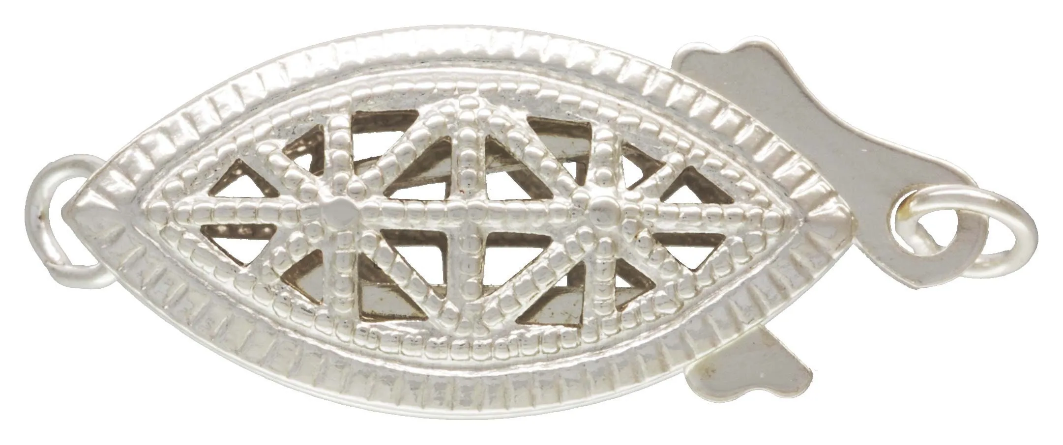 8.5x17.0mm Oval Filigree Pearl Clasp, Sterling Silver. Made in USA. #5003570