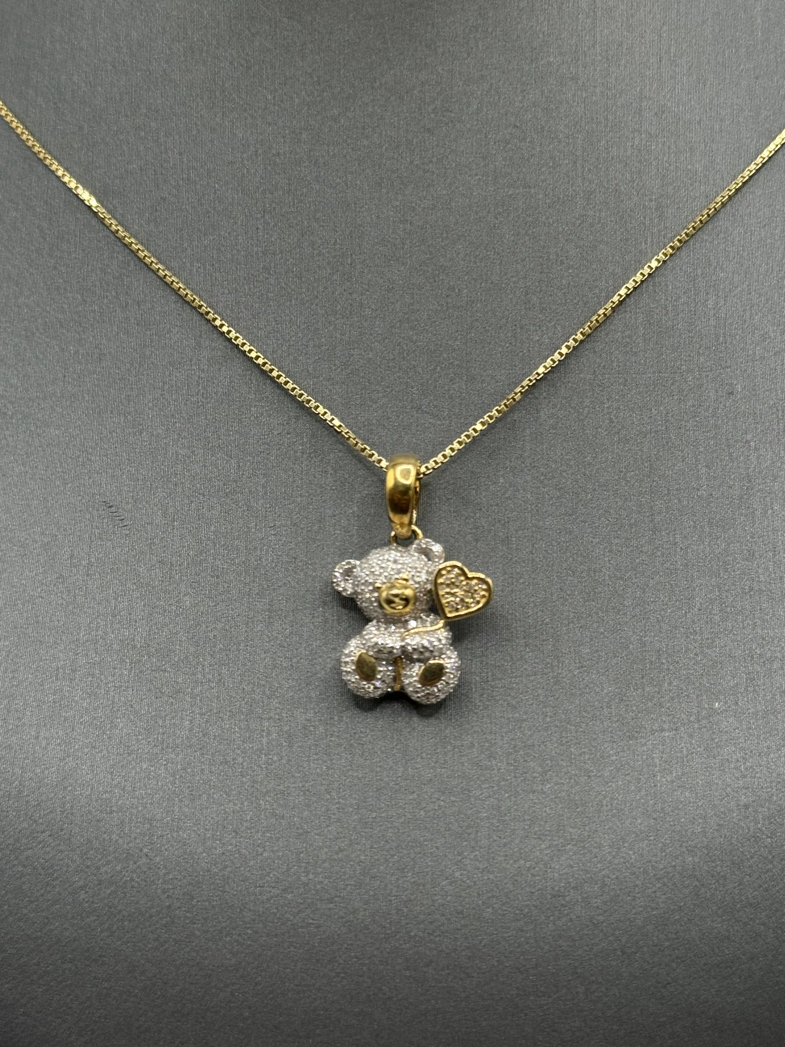 925 DIAMOND TEDDY BEAR PENDANT