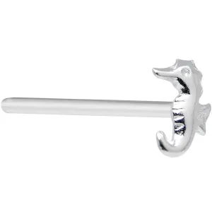925 Sterling Silver 22 Gauge Tropical Seahorse Bendable Nose Bone