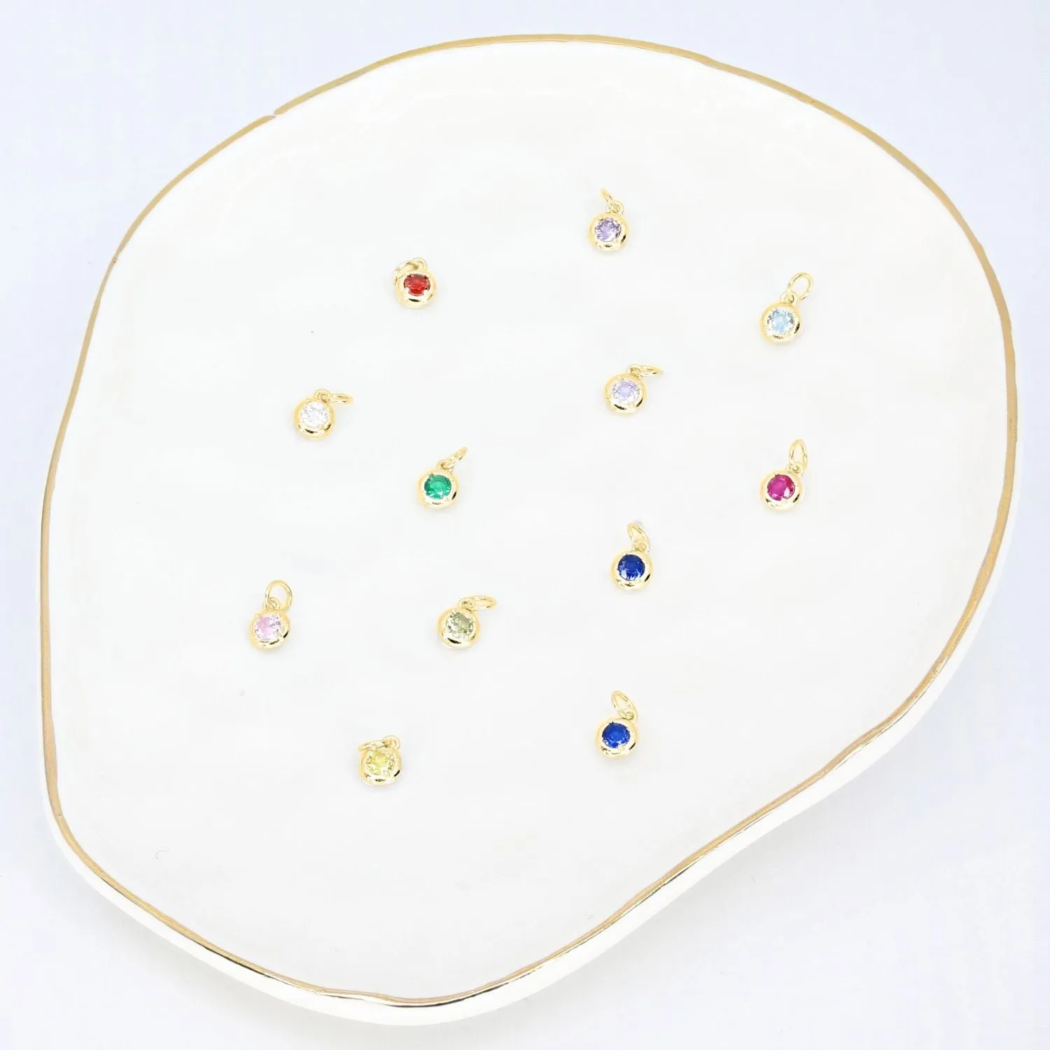 Add-On CZ Birthstone Charm (Gold)