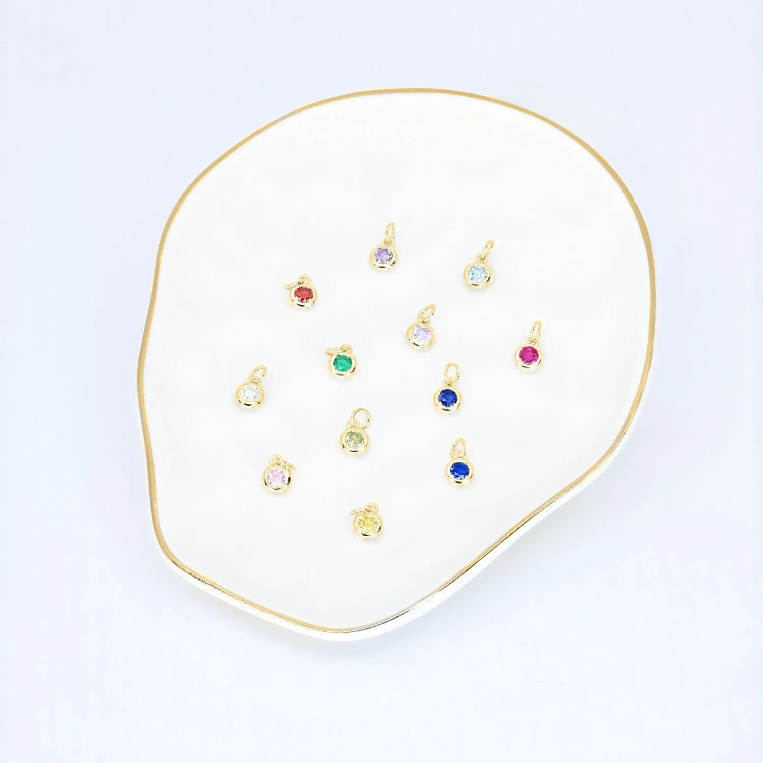 Add-On CZ Birthstone Charm (Gold)