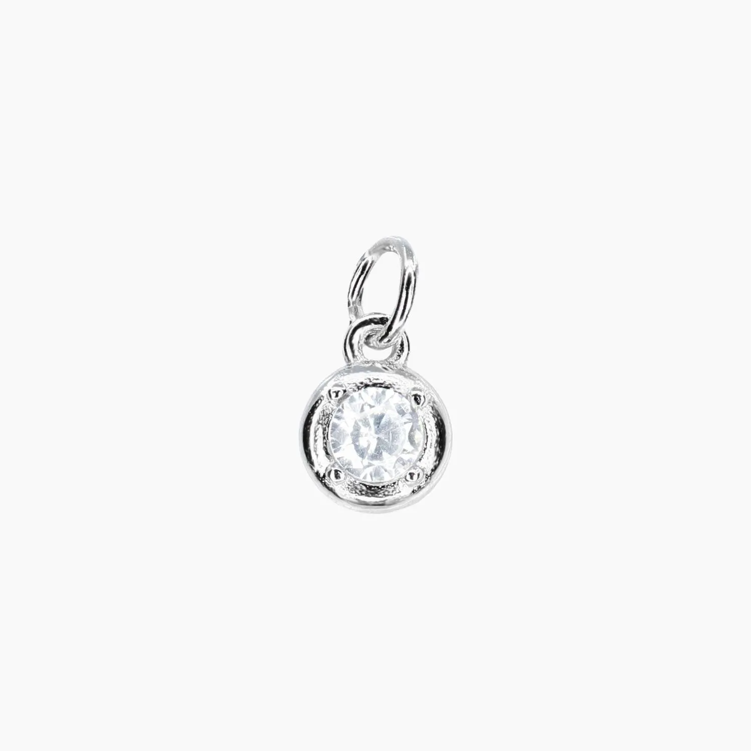 Add-On CZ Birthstone Charm (Silver)