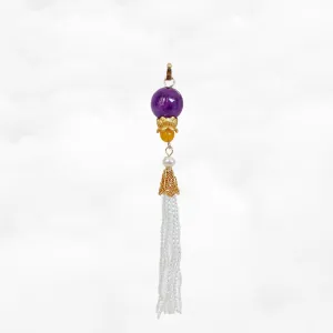 Amethyst Lotus Zircon Tassel Pendant