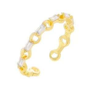 Baguette Stone Link Ring