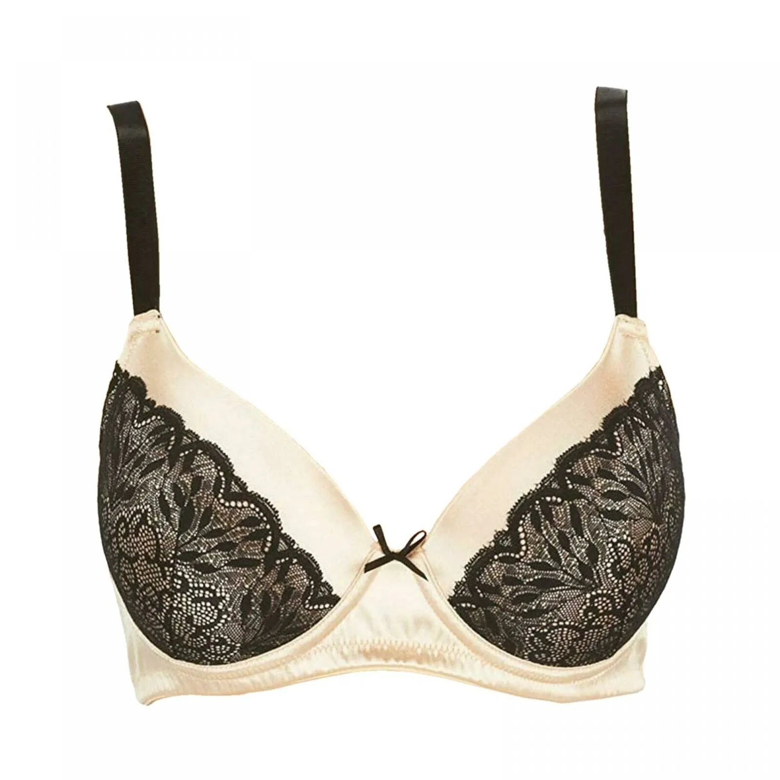 Barely Breezies Modesty Lined Fiberfill Bra With Contrast Lace. A225949