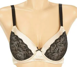 Barely Breezies Modesty Lined Fiberfill Bra With Contrast Lace. A225949