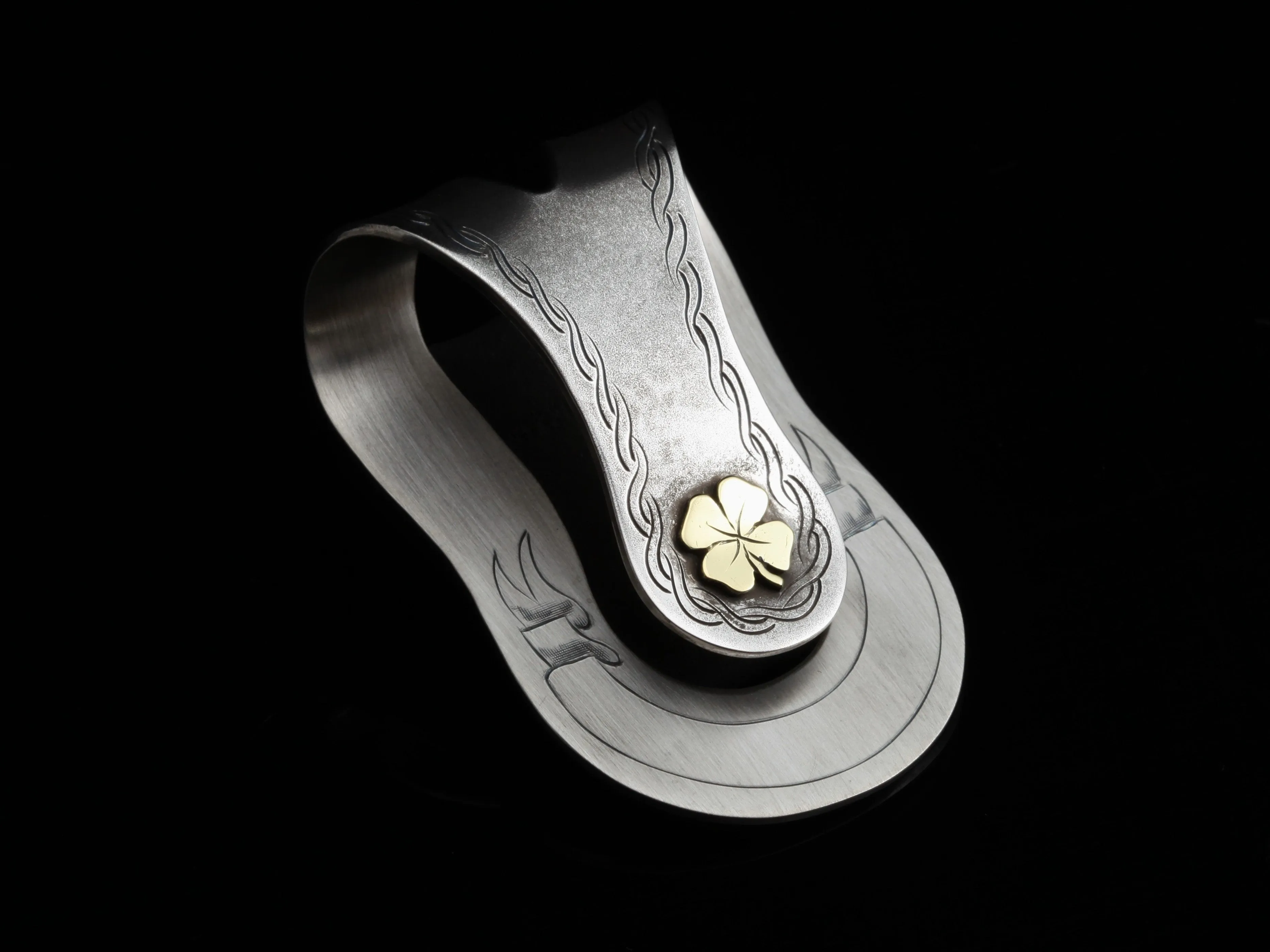Big Bend 4 Leaf Clover Money Clip 18K